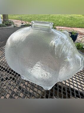 Anchor Hocking Clear Textured Piggy Bank Glass Shade